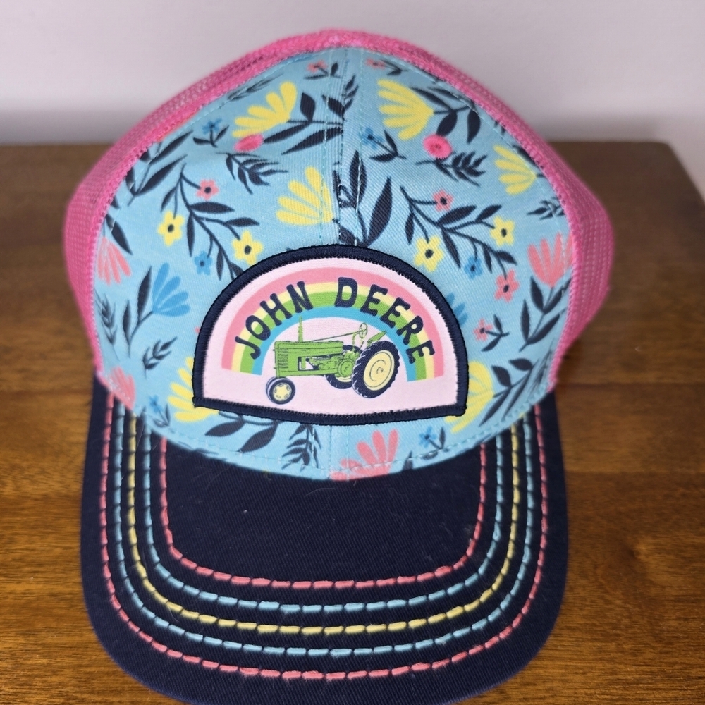 John Deere Kids' Floral Trucker's Snapback - Pink and Blue NWOT